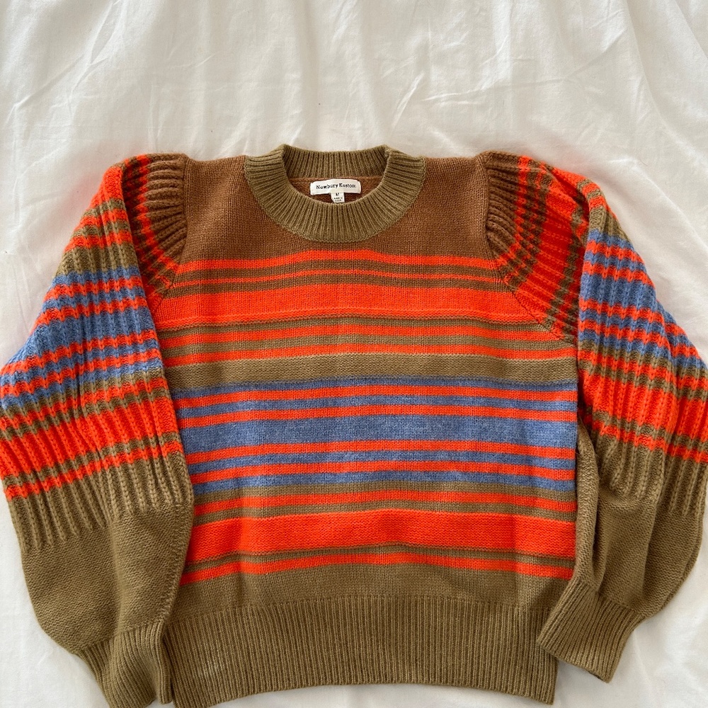 Freddy Knit Striped Balloon Sleeve Sweater